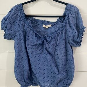 Lovestitch Blue Eyelet Blouse